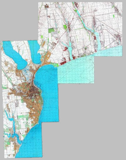 План Одессы и окрестностей 1:25К %Plan of Odessa and vicinity
План города Одессы и окрестностей. Украинская ССР, Одесская область. Составлен по картам квадратов Д-36-50, 62 масштаба 1:25,000 издания 1987 года. По съемке 1968 - 1971, 1974 - 1976, 1978, 1982 - 1984 годов. Подготовлен к изданию по оригиналу ГУГК при СМ СССР.
Ключевые слова: Одесса,топографические карты,карты ГУГК СССР
