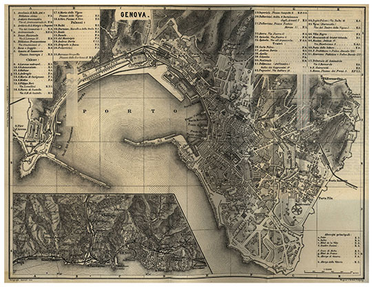План города Генуи 1:10К %Plan of Genova
План города Генуи. Масштаб 1:10,000. Лейпциг, 1877.
Ключевые слова: Генуя
