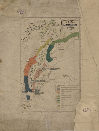 Этнографическая карта Камчатки % Ethnographische Karte Kamtschatka
Этнографическая карта Камчатки. Ethnographische Karte Kamtschatkas von Dittmar. - [Б.м.]: 1853. - 25 х 15 см, 1 к. Цветная.
Ключевые слова: Петропавловск,Камчатка,этнография