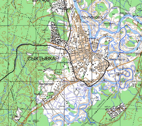Сыктывкар и окрестности %Syktyvkar and vicinity
Сыктывкар и окрестности. Карта Госгеоцентра. Масштаб 1:25,000
Ключевые слова: Сыктывкар,карты ГГЦ