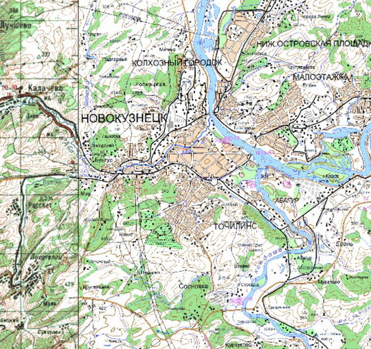 Новокузнецк и окрестности %Novokuznetsk and vicinity
Новокузнецк и окрестности. Карта Госгеоцентра. Масштаб 1:25,000
Ключевые слова: Новокузнецк,карты ГГЦ