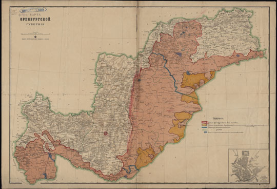 Карта Оренбургской губернии  1:820K% Map of Orenburg gubernia
Карта Оренбургской губернии [Карты]. - Санкт-Петербург: Картогр. заведение А.Ильина: [19...]. - 1 к.: цв.; 63х93 (70х103). Масштаб - 20 верст в дюйме.
Ключевые слова: Оренбург,Челябинск,Магнитогорск,издательство Ильина
