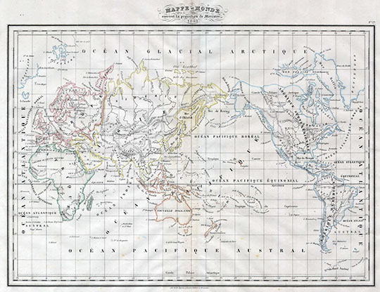 Карта мира в проекции Меркатора % Map of the World on Mercator Projection
Карта мира. 1832 Malte-Brun Map of the World on Mercator Projection. Mappe-monde suivant la projection de Mercator. 1843. 34.29 x 43.18 cm. 
