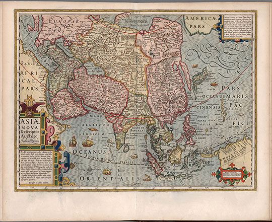 Новая карта Азии 1:30М %Asiae Nova Descriptio
Новая карта Азии. 38 х 50 см. Масштаб 1:30,000,000. 1623г.  Asiae Nova Descriptio. Auctore Jodoco Hondio In Asia primi parentes nostri Adamus et Eva a Deo conditi: ... Excusum in aedibus auctoris. Anian Fretum et Fretum Joanis Davis ... 
Ключевые слова: Азия