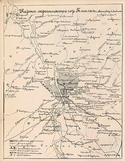 Карта окрестностей гор. Томска 1:210К %Map of Tomsk vicinity
Карта окрестностей гор. Томска. Масштаб - 5 верст в дюйме. 1900-е годы.
Ключевые слова: Томск