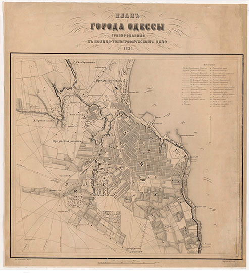 План города Одессы 1:17К %Plan of Odessa
План города Одессы гравированный в Военно-Топографическом Депо. 1854г. Масштаб 1:16,800.
Ключевые слова: Одесса,военно-топографическое депо