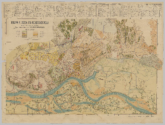 План Киева с предместьями 1:8,400 %Plan of Kiev and vicinity
План Киева с предместьями и его приречных земель. Составлен инженером Н.И.Максимовичем. 1903г. Масштаб - 100 сажен в дюйме. 65x88 см
Ключевые слова: Киев