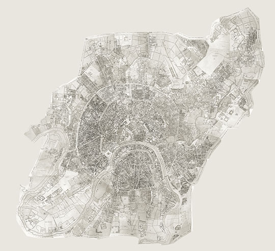 Хотевский план Москвы v.2  1:3K%Plan of Moscow by Khotev v.2
Атлас столичного города Москвы  / Сост. А. Хотевым. Вариант 2 склейки карты. Масштаб 1:3350, 40 саж. в дюйме. - М., 1852-1853 (Тип. Ведомостей Моск. гор. полиции). - 1 атл. (65 л. к.); 49x60 см + Прил. (184 с.; 35x25 см). - Загл. прил.: Алфавитный указатель к плану столичного города Москвы, сост. А. Хотевым. 
Ключевые слова: подробные планы Москвы