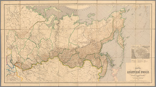 Карта Азиатской России 1:8.4М %Map of Asian Russia
Карта Азиатской России, составленная по новейшим сведениям и издана при Военно-Топографической части Главного Управления Генерального Штаба. 1865г. Исправлена в 1869г. Масштаб - 200 верст в дюйме. 61 х 110 см.
Ключевые слова: Азиатская Россия