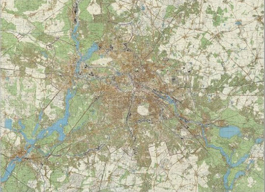 Берлин в масштабе 1:25K % Berlin on Genshtab map
Берлин на карте Генштаба СССР издания 1980-х годов,  опубликованной в интернете. Масштаб - в 1 см 250 м.
Ключевые слова: Берлин,топографические карты