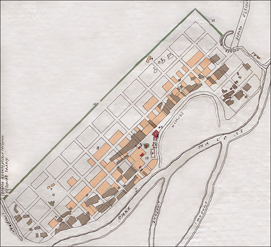 План Кургана % Plan of Kurgan
План города Кургана. 1786 год.
Ключевые слова: Курган