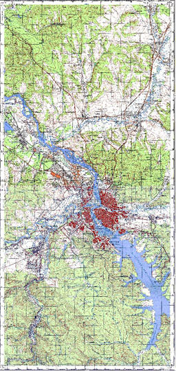 Иркутск и окрестности 1:100K % Irkutsk and vicinity
Топографическая карта Иркутска и окрестностей. Масштаб 1: 100,000. Издание 1986 года.
Ключевые слова: Иркутск,топографические карты