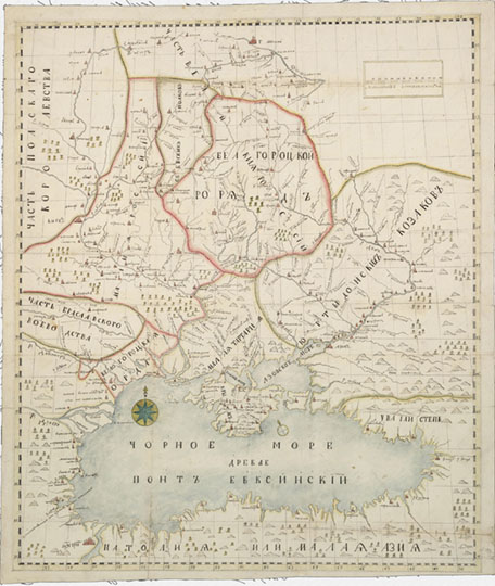 Карта Юга России Брюса-Менгдена v.2 % Southern part of Russia by Von Mengden and Bruce v.2
Карта Юга России, работа Брюса-Менгдена v.2, русский рукописный вариант. 57х48,5 см. В 1696 году Юрию фон Менгдену (Юрий Андреевич Фаменден) было поручено измерить и описать земли от Москвы до берегов Малой Азии и Крымской Татарии, после чего согласно этой описи капитан Я. В. Брюс составил карту. Первоначально  была издана в 1696 году в рукописном варианте. В 1697-1698 годах была вывезена в Голландию. Там карта была гравирована и издана в представленном варианте в 1699 году по заказу Яна Тессинга. 
Ключевые слова: Европейская Россия,Московия