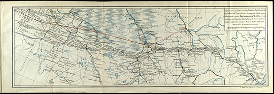 Железная дорога Красноуфимск-Томск %Krasnoufimsk-Tomsk railroad ghjject
Железная дорога Красноуфимск-Томск. Приложение к Ходатайству Томского Городского Общественного Управления о сооружении новой железнодорожной линии Красноуфимск-Томск, с показанием железных дорог Западной Сибири и проектируемой линии. Марта 2 дня 1916 года. Масштаб - в одном дюйме 100 верст.
Ключевые слова: Томск,Тюмень,Красноярск,Иркутск