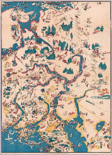 Путешествие в Москву немецкого пионера p.1 %Hubert in Wonderland. Deeds and Days of the German Pioneer p.1
Путешествие в Москву. Карта Европейской части СССР для детской игры "Губерт в стране чудес. Дела и дни немецкого пионера". Карта прилагалась к советской книге для игры о путешествии в Москву, придуманной немецким пионером Губертом. В приключенческом путешествии пионер знакомится со страной и её достопримечательностями. 59 х 42 см. Журнально-Газетное объединение, 1935. Редактор - Михаил Кольцов.
Ключевые слова: Европейская Россия,карты с иллюстрациями,пропаганда