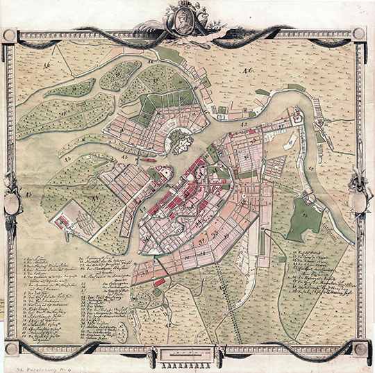 План Санкт-Петербурга 1:8.4К %Plan of St.Petersburg
План Санкт-Петербурга. 1776 год. Масштаб - 100 сажен в дюйме. 67 х 67 см.
Ключевые слова: Санкт-Петербург