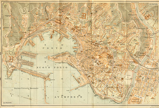 План города Генуи 1:10К %Plan of Genova
План города Генуи. Масштаб 1:10,000. Stampa Ant. Vallardi-Milano. 1916.
Ключевые слова: Генуя