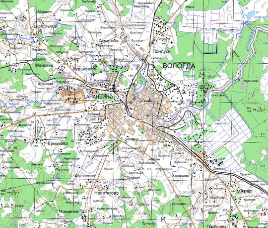 Вологда и окрестности %Vologda and vicinity
Вологда и окрестности. Карта Госгеоцентра. Масштаб 1:25,000
Ключевые слова: Вологда,карты ГГЦ