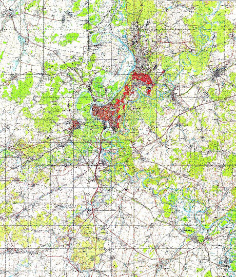 Уфа и окрестности 1:100K % Map of Ufa and vicinity
Карта окрестностей Уфы.Издание 1984 года.  Масштаб 1:100,000.
Ключевые слова: Уфа,топографические карты