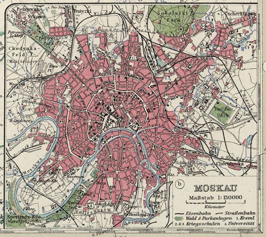 План Москвы в Атласе Штилера 1:150K% Moscow in Stielers Hand-Atlas
План Москвы в Атласе Штилера 1945 года. Врезка на карте Европейской части Восточной Европы. Масштаб 1:150,000. Moskau. В кн.: Stielers Hand-Atlas. 254 Haupt- und Nebenkarten in Kupferstich. Zehnte Auflage Hundertjahr - Ausgabe. Herausegeben unter Leitung von Prof. Dr. H. Haack, in Justus Perthes' Geogr. Anstalt. Gotha: Justus Perthes. 1945.
Ключевые слова: атласы,немецкие карты,атласы Штилера