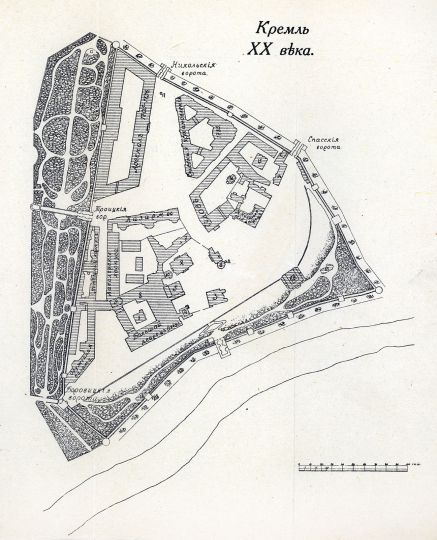 План Кремля изд. Сабашниковых%Plan of the Kremlin by Sabashnikovs
План Кремля XX века, представленный в книге "По Москве. Прогулки по Москве и ее художественным и просветительным учреждениям". Под ред. Н.А. Гейнике, Н.С. Елагина, Е.А. Трофимовой, И.И. Шитца. Москва, издание М.и С. Сабашниковых, 1917.
