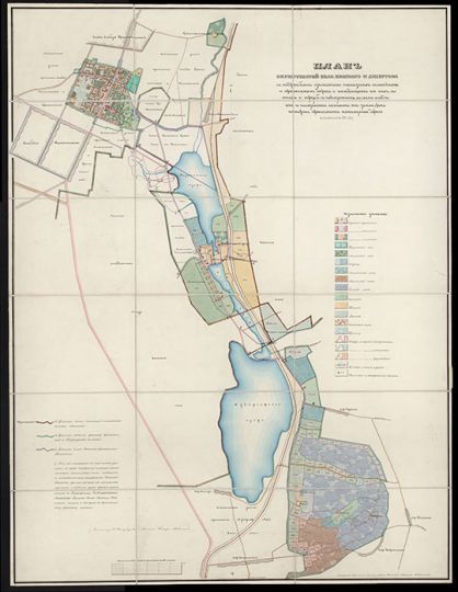 Окрестности села Красного и Дудергофа 1:4200 %Environs of Krasnoe Selo
План окрестностей села Красного и Дудергофа с подробным означением железных, шоссейных и проселочных дороги находящихся на них мостов и труб... Составлен в 1874 году. Масштаб - в английском дюйме 50 сажен.
Ключевые слова: Красное Село