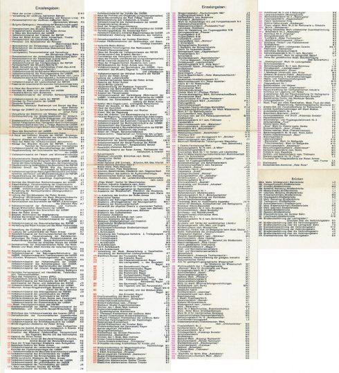 Легенда к немецкой карте центра Москвы 1941 г. (код 061941)
Легенда на немецком языке размещена на полях карты
