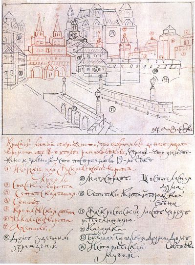 Объяснительный чертеж к картине "Воскресенский мост"
