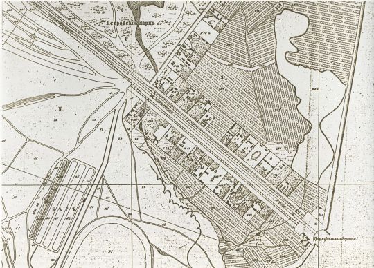 Петровский парк. Фрагмент плана выгонных земель Москвы 
