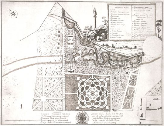 Уединение Аглинской китайской сад и дом с протчими строениями лежащий наполночь близъ села Кусково 
