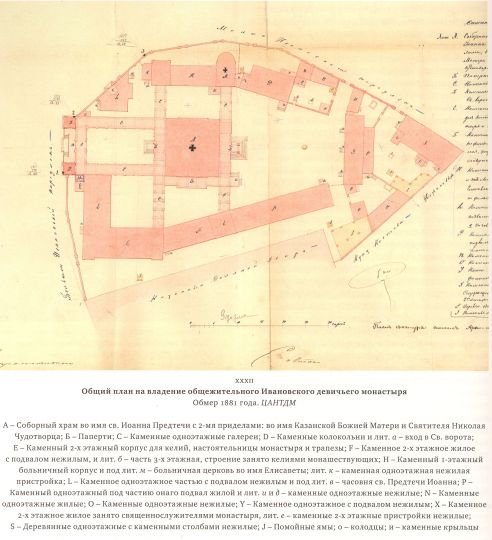 Ивановский монастырь - общий план
Общий план на владение общежительного Ивановского девичьего монастыря. Обмер 1881 года.
