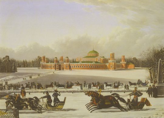 Санные гонки в Петровском дворце
