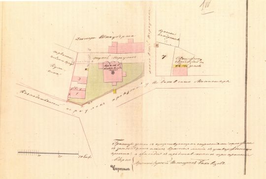 План церкви св. Владимира
План земельного участка церкви св. Владимира с описанием смежных территорий
