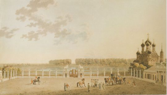 Вид, снятый с балкона Останкинского замка
