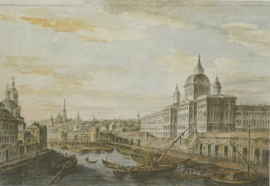 Вид на Воспитательный дом от Москвы-реки
