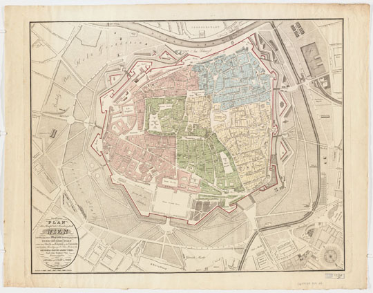 План Вены 1:3K%Map of Vienna
План Вены. Neuester Plan der Haupt- und Residenzstadt Wien :  mit allen von Seiner Majestät allerhöchst genehmigten Verschönerungen nebst dem Glacis und Eingang in die Vorstädte mit höchster Bewilligung Sr. Kais. Hoheit des General-Genie-Directors /  nach dem original Plan herausgegeben von Artaria und Comp. Artaria & Co. Масштаб [1:3,300], 1819. 60 x 74 cm.
Ключевые слова: Вена