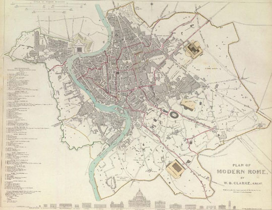 План Рима 1:15K%Map of Rome
План Рима. Plan of modern Rome, by W.B. Clarke, archt. Published under the superintendence of the Society for the Diffusion of Useful Knowledge. Engraved by J. & C. Walker. Published by Baldwin & Cradock, 47 Paternoster Row, Octr. 1, 1830. (London: Chapman & Hall, 1844). 31х40см. Масштаб 1: 15840  
Ключевые слова: Рим,английские карты