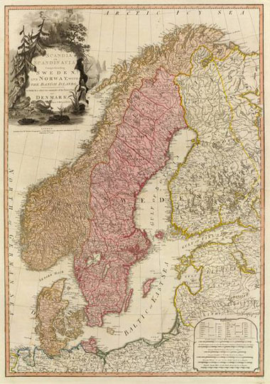 Карта Скандинавии%Map of Scandinavia
Карта Скандинавских стран. Scandia or Scandinavia, comprehending Sweden and Norway, with the Danish islands; to which is added the remainder of the possessions of Denmark. By L.S. Delarochette. London: published by Wm. Faden, Geographer to the King, and to His R.H. the Prince of Wales, February 10th, 1794. Wm. Palmer sculp. 73х50см. Масштаб 1:3,050,000.
Ключевые слова: Скандинавия,Швеция,Норвегия,Финляндия,Латвия,Литва,Эстония,Дания,английские карты