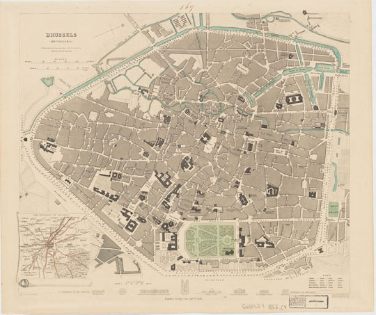 План Брюсселя 1:120K%Map of Brussels
План Брюсселя. Brussels = Bruxelles. Drawn by W.B. Clarke, archt.; engraved by B.R. Davies. Масштаб [1:120,000]. Cox, George, publisher Davies, Benjamin Rees. 33 х 39 см.
Ключевые слова: Брюссель