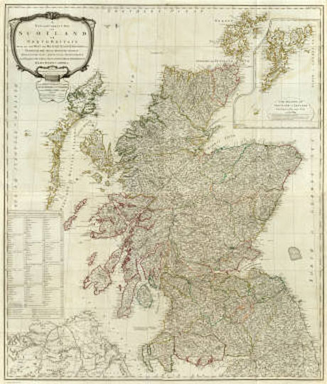 Карта Шотландии 1:447K%A new and correct map of Scotland or North Britain
Карта Шотландии. A new and correct map of Scotland or North Britain, with the post and military roads, divisions &ca. Drawn from the most approved surveys, illustrated with many additional improvements, and regulated by the latest astronomical observations by Lieut. Campbell. London, printed for Robt. Sayer, no. 53 Fleet Street, as the Act directs 10 Jany. 1790. 126х106см. Масштаб 1:447,000
Ключевые слова: Великобритания,Эдинбург,Шотландия,английские карты