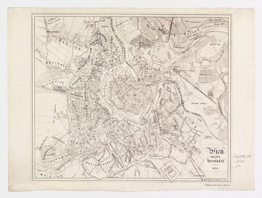 План Вены%Map of Vienna
План Вены. Wien und seine Vorstädte :  1856. Auer, M., creator. 25 x 29 cm.
Ключевые слова: Вена