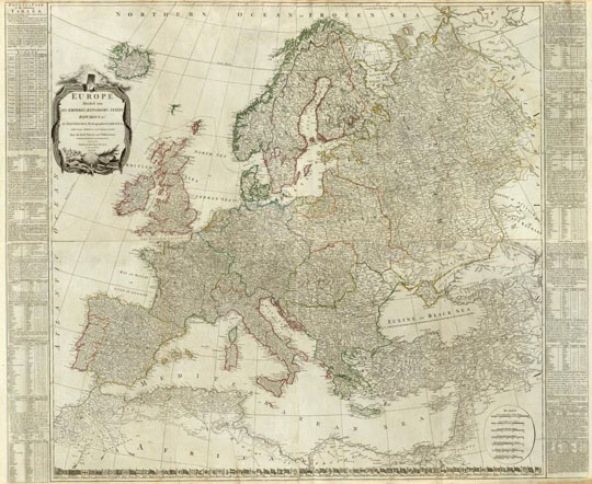 Карта Европы 1:4.8M %Europe divided into its empires, kingdoms, states, republics
Карта Европы. Europe divided into its empires, kingdoms, states, republics. By Thos. Kitchin, Hydrographer to the King, with many additions and improvements from the latest surveys and observations. London, published by Robt. Sayer, Fleet Street, as the Act directs, Jany. 1st, 1787. 53х122см. Масштаб 1:4,800,000
Ключевые слова: Европа,английские карты