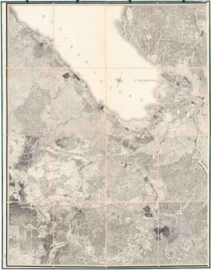 План Санкт-Петербурга 1:42K%Map of St. Petersburg
Топографическая карта окружности Санкт-Петербурга на 16 листах в масштабе 1 в. в 1 дм. или 1 : 42 000, Военно-топографическое депо Главного штаба, 1817 г.
Ключевые слова: Санкт-Петербург,Гатчина,Ораниенбаум,Петергоф,Павловск,Пушкин,Царское Село