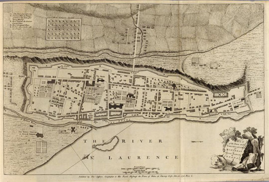 План Монреаля 1:3K%Map of Montreal
План Монреаля. Plan of the town and fortifications of Montreal or Ville Marie in Canada. Published by Thos. Jefferys, Geographer to His Royal Highness the Prince of Wales at Charing Cross, Jan 30, 1758. Price 2s. (1760). 34х51см. Масштаб 1:3300.
Ключевые слова: Канада,Монреаль,английские карты