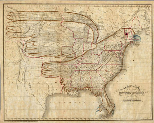 Карта США 1:7.6M%The Eagle Map of the United States
Карта США. The Eagle Map of the United States Engraved for Rudiments of National Knowledge. 1833. Churchman, Joseph and James ; Moore, I.W. 42х53см. Масштаб 1:7,603,200.
Ключевые слова: США,Вашингтон