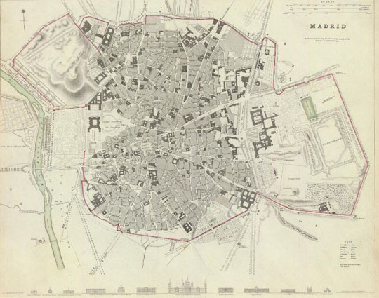 План Мадрида 1:11K%Map of Madrid
План Мадрида. Madrid. Published under the superintendence of the Society for the Diffusion of Useful Knowledge. Drawn by W.B. Clarke, archt. Engraved by J. Henshall. Published by Baldwin & Cradock, 47 Paternoster Row, Decr. 1, 1831. (London: Chapman & Hall, 1844). 31х38 см. Масштаб 1:11800.
Ключевые слова: Мадрид,английские карты