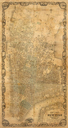 План Нью-Йорка 1:3K%Map of New York
План Нью-Йорка. Map of the City of New York Extending Northward to Fiftieth St. Surveyed and drawn by John F. Harrison C.E. Published by M. Dripps, 1852. 223х117 см. Масштаб 1:3600 
Ключевые слова: Нью-Йорк,американские карты