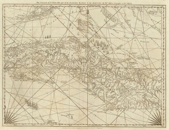 Карта Кубы 1:560K%Map of Cuba
Карта Кубы. Сборная карта, состоящая из 3-х листов. Из кн.:  The Island of Cuba with part of the Bahama Banks & the Martyrs. Sayer and Bennett, London. Масштаб 1:560000.
Ключевые слова: Гавана