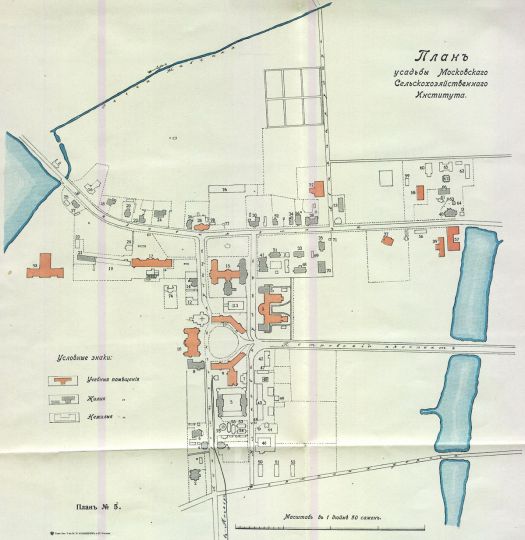 План усадьбы Московского Сельскохозяйственного института
