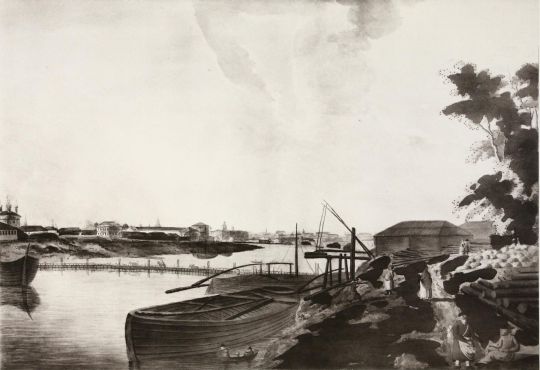 Краснохолмский мост с берега от Новоспасского монастыря
